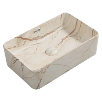 Раковина накладна MIXXUS PREMIUM QUADRO-0208 MARBLE 480х315х140mm (перелив) (MP6518)