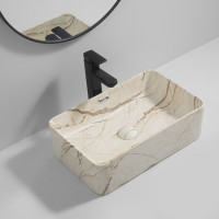 Раковина накладна MIXXUS PREMIUM QUADRO-0208 MARBLE 480х315х140mm (перелив) (MP6518)