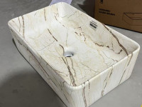 Раковина накладна MIXXUS PREMIUM QUADRO-0208 MARBLE 480х315х140mm (перелив) (MP6518)