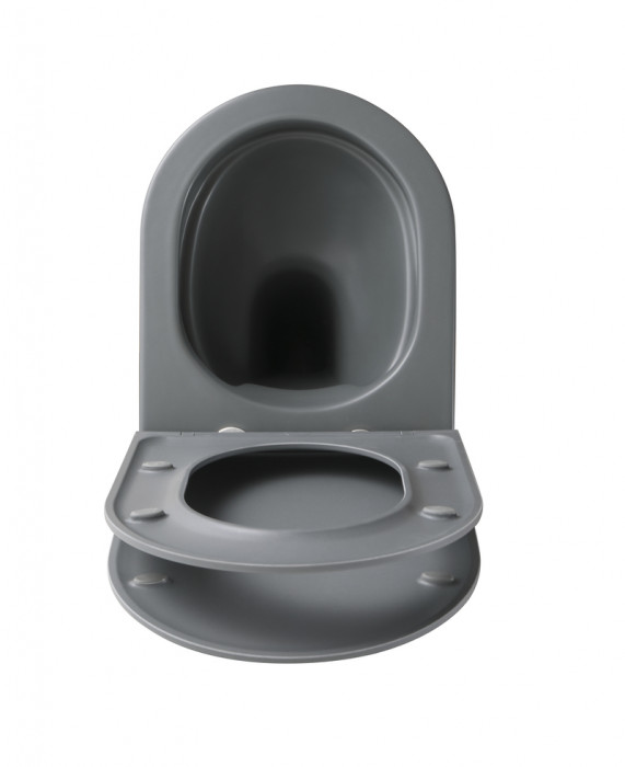 Унітаз підвісний Mixxus Premium TOPPER-0303-R GRAY 495x370x350mm система змиву RIMLESS (MP6657)