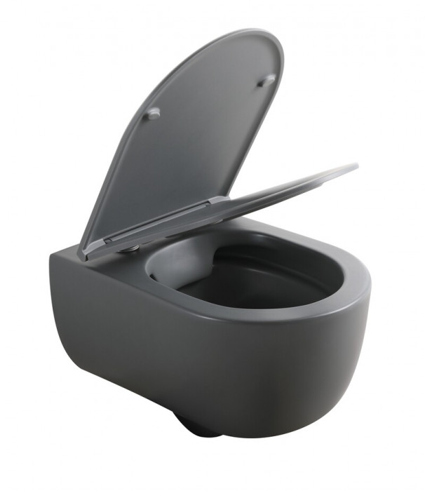 Унітаз підвісний Mixxus Premium TOPPER-0303-R GRAY 495x370x350mm система змиву RIMLESS (MP6657)