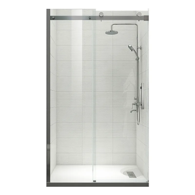Двері в нішу Koer SR SD01-120x200-TR-07 прозоре скло Easy Clean 8мм, графіт (KR5378)