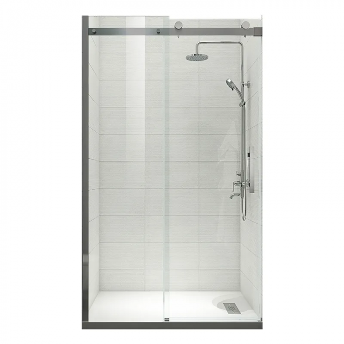 Двері в нішу Koer SR SD01-120x200-TR-07 прозоре скло Easy Clean 8мм, графіт (KR5378)