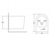 Біде підвісне Mixxus BEVEL-0502 520x360x320mm (MI6715)