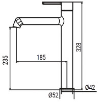 Змішувач для умивальника високий Koer KB-11029-07 Колір графіт (KR5496)