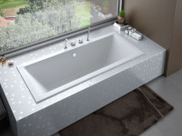 Ванна акриловая QUADRO SLIM 155х70 без ног, БЕЗ отверстий под ручки, без ручек