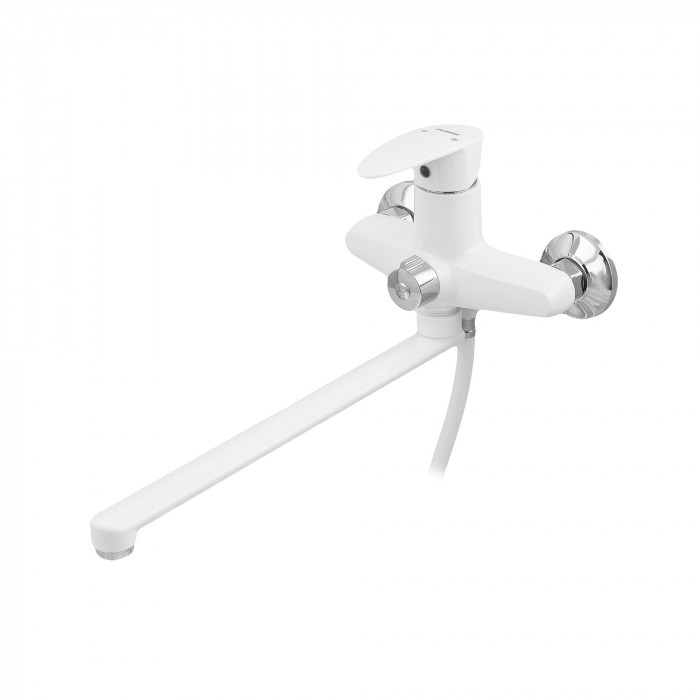 Змішувач для ванни Plamix Cezar-006 EURO SET White (з шлангом, лійкою та кронштейном) (PM0666)