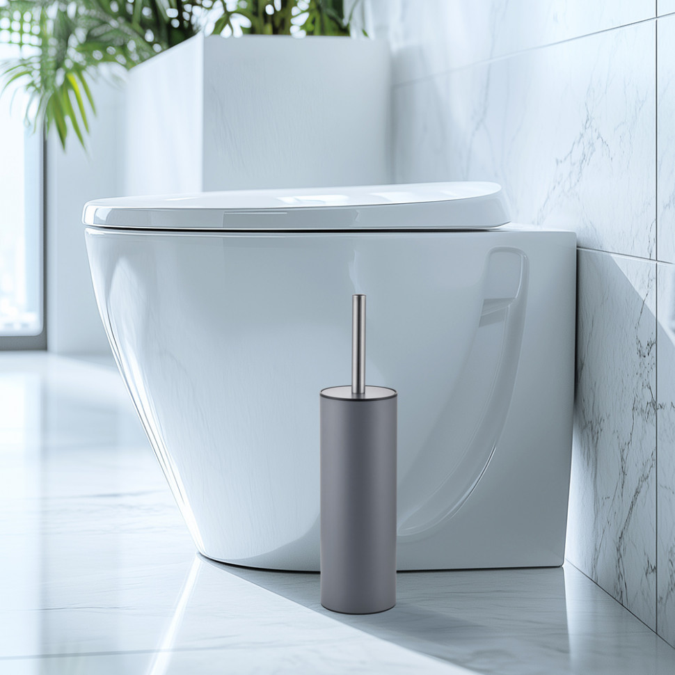 Йоржик для унітазу підлоговий MIXXUS PREMIUM ELLIPSE-TB0201 GRAPHITE (колір графіт) (MI7068)