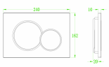 Панель змиву Koer KT-0601-05 240x160x10mm пластикова, кнопка кругла (колір чорний матовий) (KR5176)