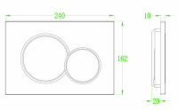 Панель змиву Koer KT-0601-05 240x160x10mm пластикова, кнопка кругла (колір чорний матовий) (KR5176)