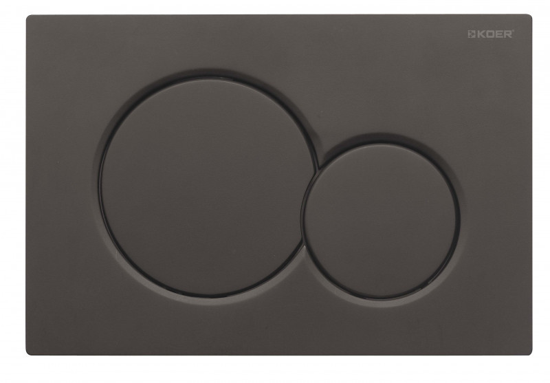 Панель змиву Koer KT-0601-05 240x160x10mm пластикова, кнопка кругла (колір чорний матовий) (KR5176)