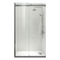 Двері у нішу розсувні KOER SR SD01-120x200-TR-07 прозоре скло EASY CLEAN 8мм графіт (KR5378)