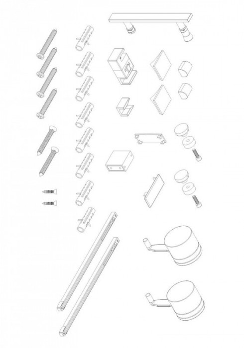 Двері в нішу Koer SR SD01-120x200-TR-07 прозоре скло Easy Clean 8мм, графіт (KR5378)