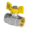 Кран кульовий KOER KR.217.G - 1/2" FF ГГМ YELLOW, ручка "метелик" жовта (KR0032)