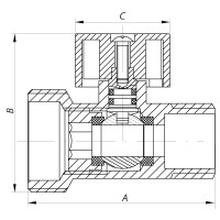 Кран триходовий 1/2Mx3/4Mx1/2F Koer KR.515 (KR0103)