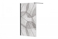 Кабина walk in LEAFY 120x200 стекло прозрачное с узором, хромированный держатель 120 см