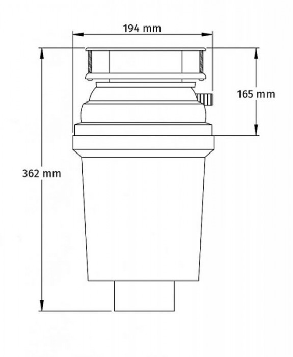 Подрібнювач харчових відходів з пневматичним перемикачем WDU-2ASEU
