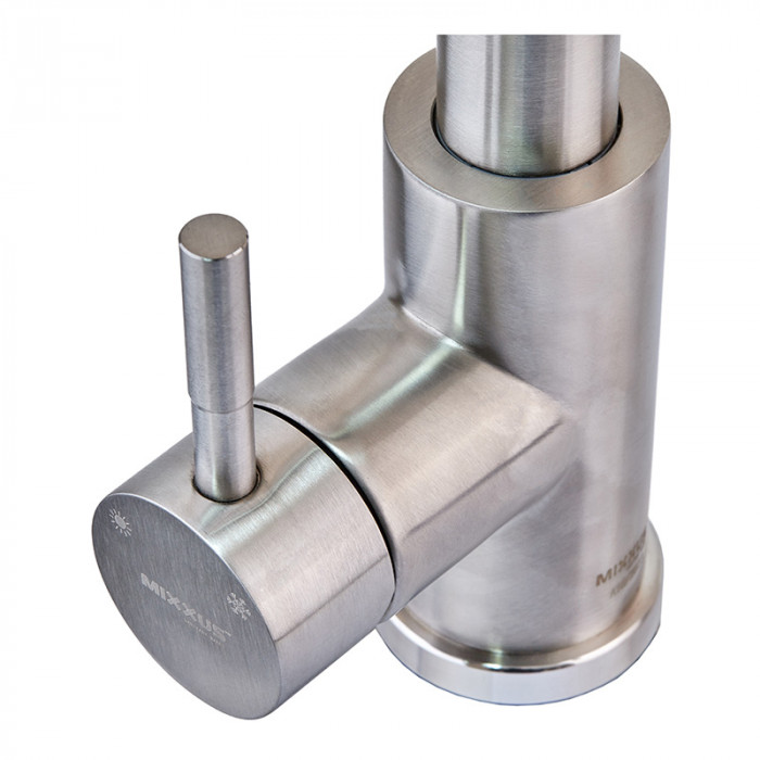 Змішувач для кухні з висувною лійкою (прихованою) Mixxus LUX-014 Hidden (нерж. сталь) (MI6231)