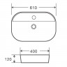Раковина накладна MIXXUS PREMIUM ELLIPSE-0204 600х380х115mm (отвір під змішувач) (MP6679)