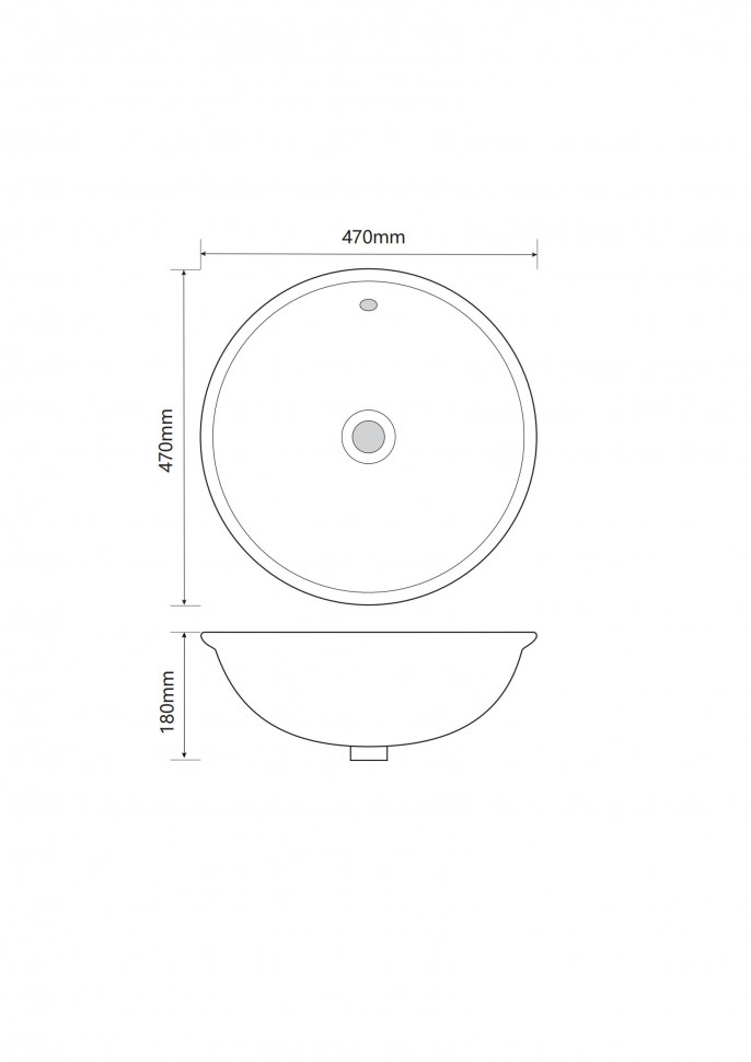Раковина врізна на стільницю MIXXUS PREMIUM TOPPER-1601 470х470х180mm (перелив) (MP6571)