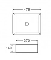 Умивальник накладний керамічний Mixxus Premium Quadro-0101 475x370x140mm (MP6487)