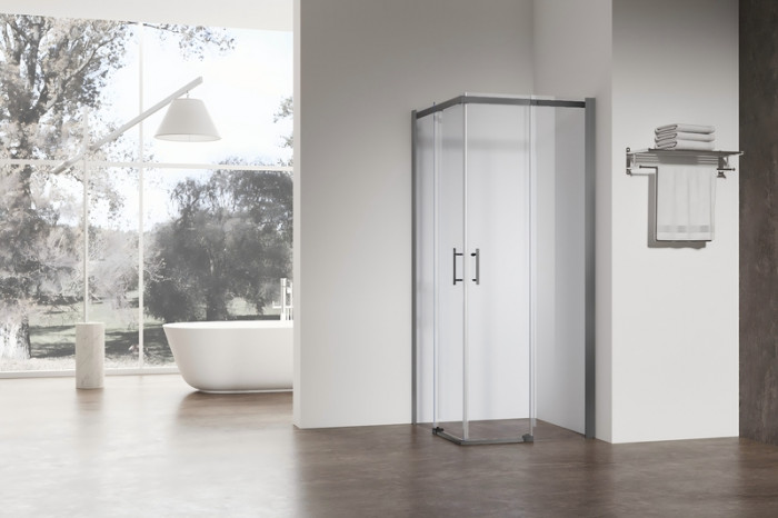 Душова кабіна без піддону Koer SR SC03-90x90x200-TR-07 прозоре скло Easy Clean 6мм, графіт (KR5359)