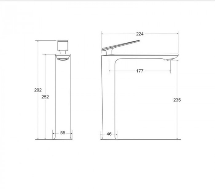 Змішувач до умивальника ASPIRA I високий (золото)
