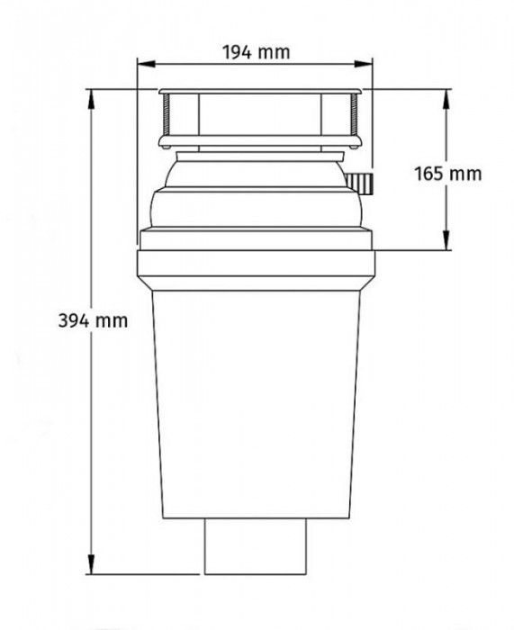 Подрібнювач харчових відходів з пневматичним перемикачем WDU-3ASEU