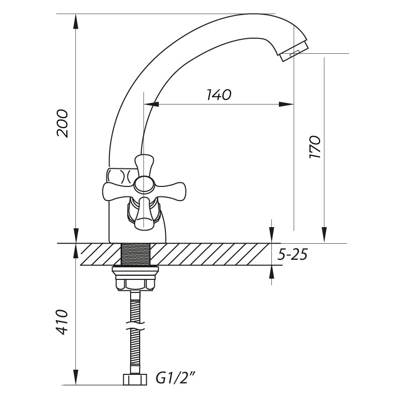 Змішувач для умивальника Zerix TLC 722 (ZX0163)