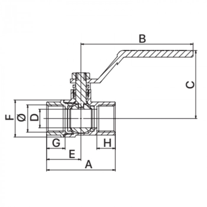 Кран кульовий Europroduct EP.221 - 1/2" FF ГГВ YELLOW, ручка "важіль" жовта (EP2943)