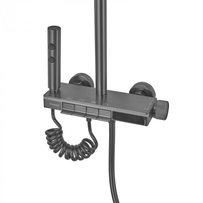 Душова колона Champion PBL-009-J Graphite зі змішувачем з кнопковим перемикачем, 4 режими (CH6500)