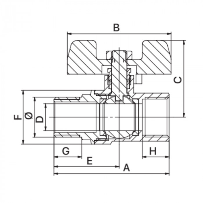 Кран кульовий Europroduct EP.111 - 3/4" FM ГШМ YELLOW, ручка "метелик" жовта (EP2933)