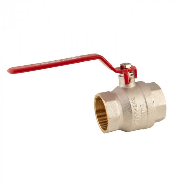 Кран кульовий Koer KR.214 - 2-1/2" FF ГГР (ручка "важіль" червона) (KR4950)