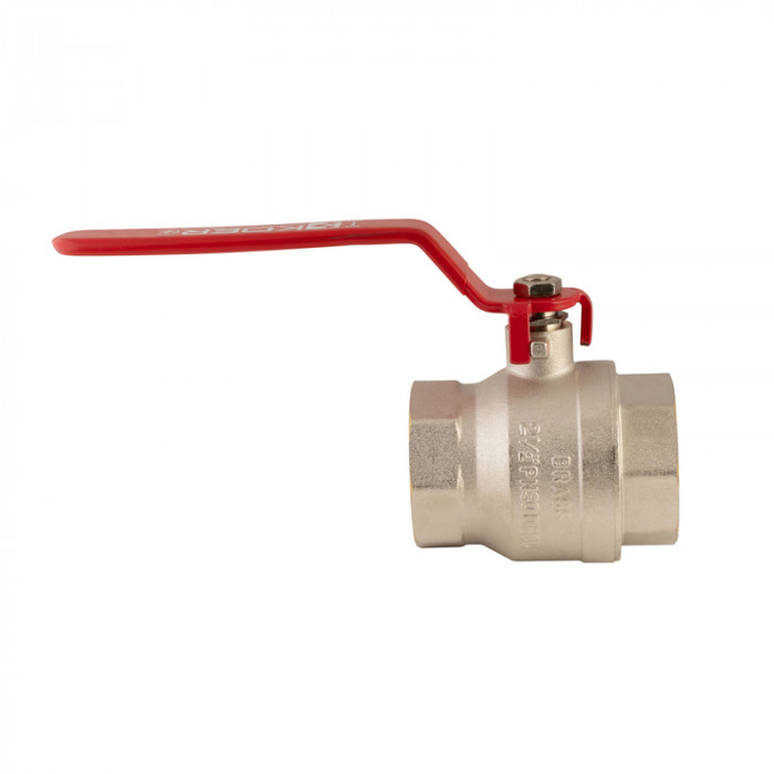 Кран кульовий Koer KR.214 - 2-1/2" FF ГГР (ручка "важіль" червона) (KR4950)