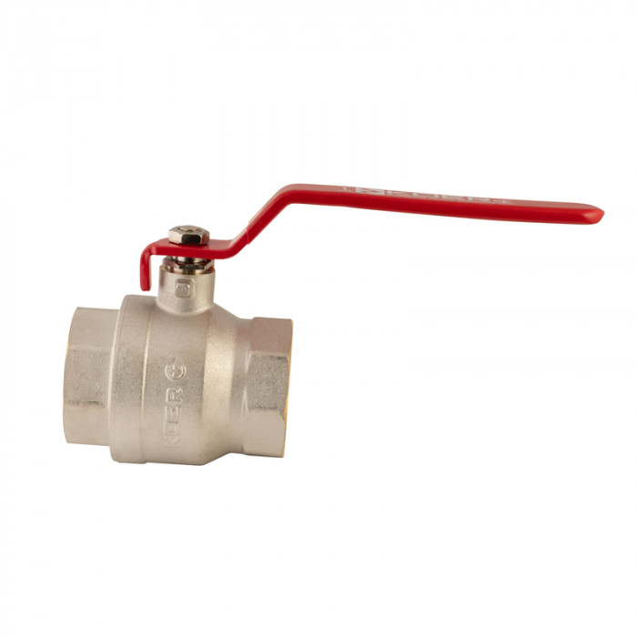 Кран кульовий Koer KR.214 - 2-1/2" FF ГГР (ручка "важіль" червона) (KR4950)