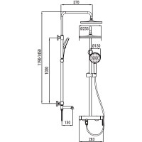Душова колонна зі змішувачем Koer KB-56029-05 3 функції, колір чорний (KR5490)