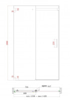 Двері в нішу Koer SR SD02-140x200-TR-01 прозоре скло Easy Clean 8мм, хром (KR5383)