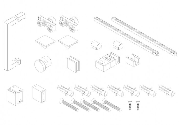 Двері в нішу Koer SR SD02-140x200-TR-01 прозоре скло Easy Clean 8мм, хром (KR5383)