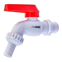 Кран пивний PVC (White+red) Plamix PVI-1/2" (PM0631)