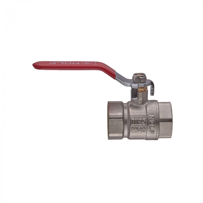 Кран кульовий Nolf classic NFC.611-10-1" FF ГГВ, ручка "важіль" червона (NF3146)