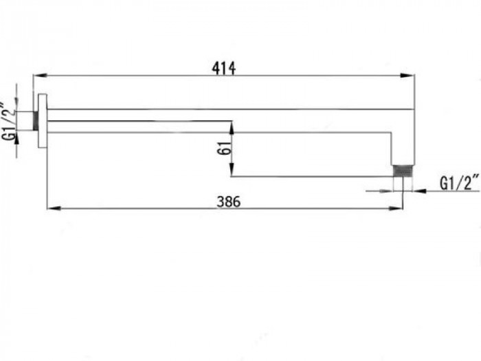 Тримач лійки верхнього душу IMPRESE настінний монтаж 386 мм, хром SQH01-390