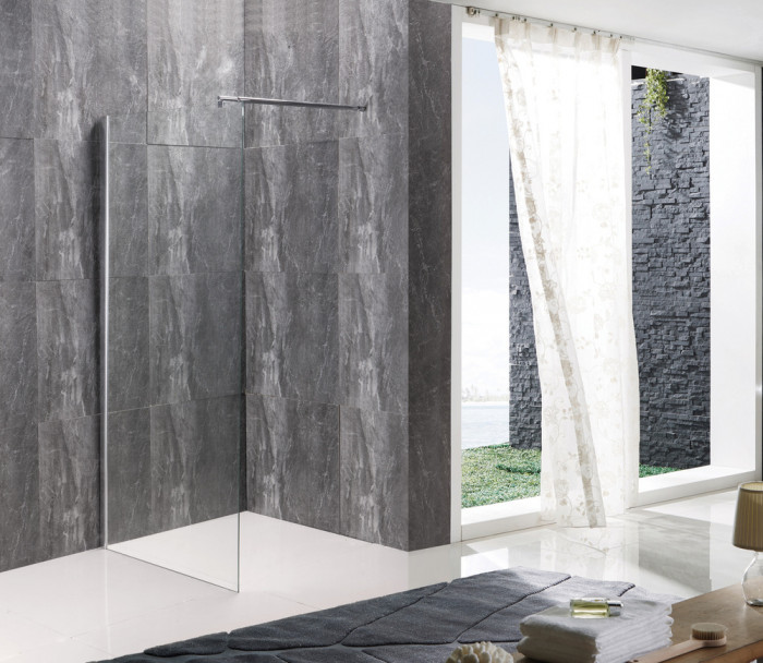 Душова перегородка Mixxus Premium FLAT SP01-120x200-TR Chrome Walk-In прозоре скло 8мм (MI6852)