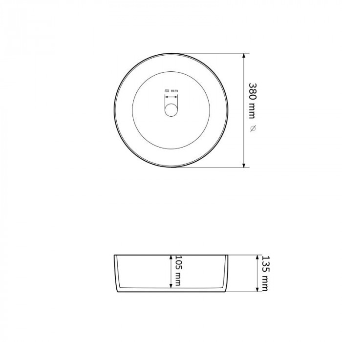 Умивальник (раковина) VBI PRATO BLACK ONYX MATT накладний