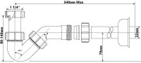 Сифон для биде 1 1/4х32 с розеткой без слива HC23