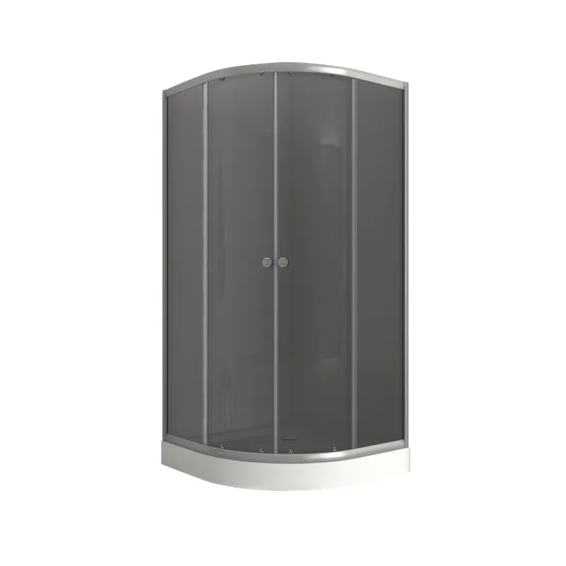 Душова кабіна з низьким піддоном Mixxus PLAIN SCT02-90x90x195-GR SATIN сіре тоноване скло 4мм (MI6898)