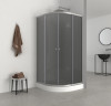 Душова кабіна з низьким піддоном Mixxus PLAIN SCT02-90x90x195-GR SATIN сіре тоноване скло 4мм (MI6898)
