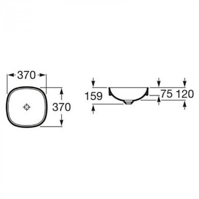 Раковина ROCA Inspira Soft полувстроенная 370х370 мм, белая A32750R000