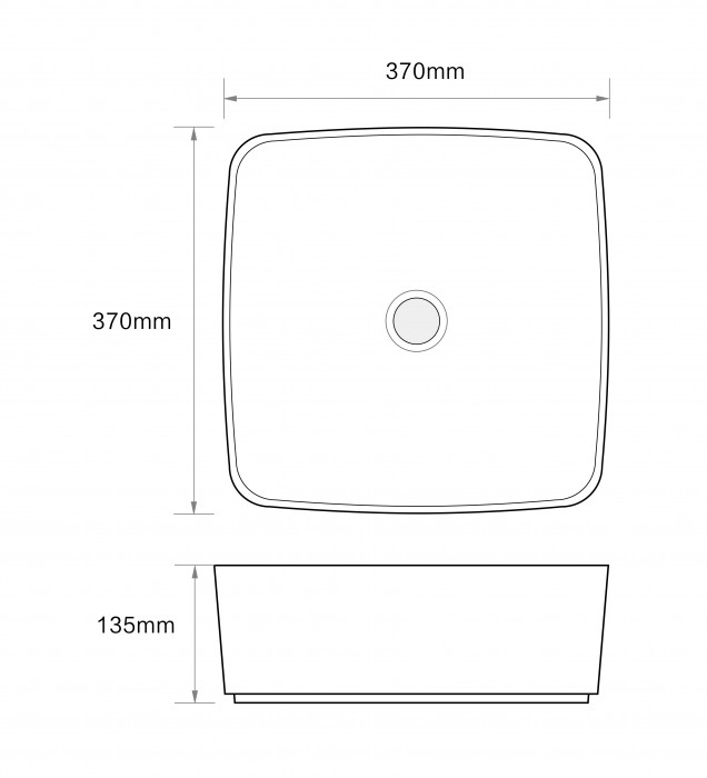 Раковина накладна Mixxus Premium DIVERSE-0104 MARBLE 370х370х135mm (MP6537)