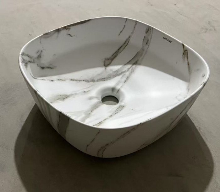 Раковина накладна Mixxus Premium DIVERSE-0104 MARBLE 370х370х135mm (MP6537)