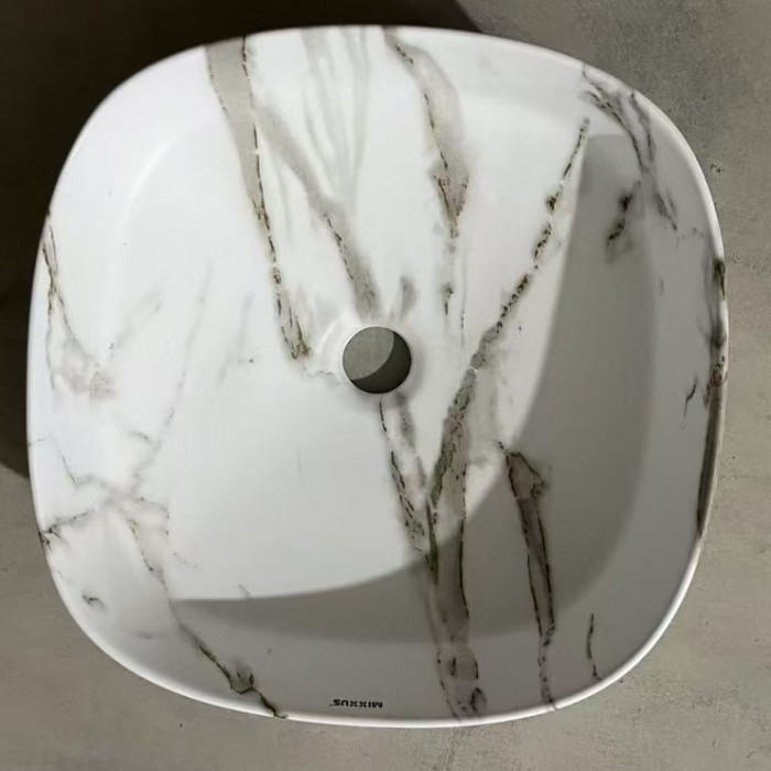 Раковина накладна Mixxus Premium DIVERSE-0104 MARBLE 370х370х135mm (MP6537)
